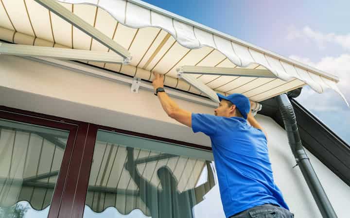 Expert awning installation in San Antonio, TX property.