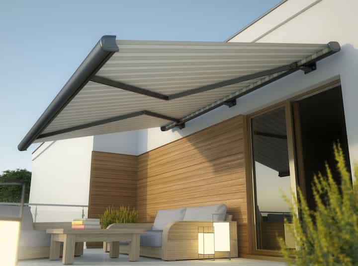 Convenient retracable awning for outdoor space in San Antonio, TX.